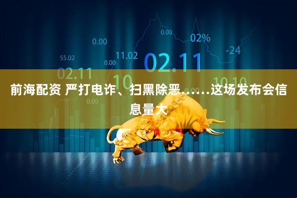 前海配资 严打电诈、扫黑除恶……这场发布会信息量大